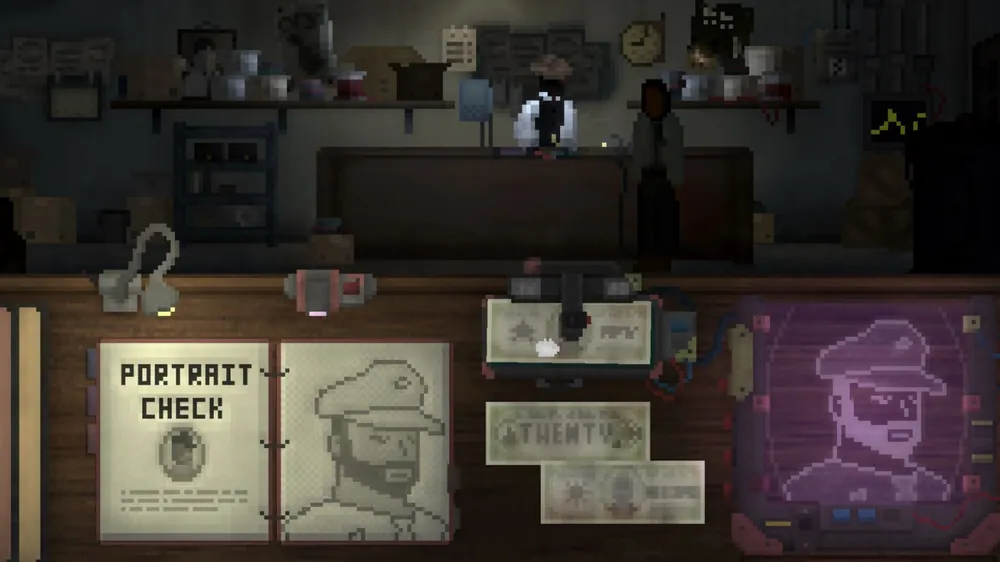Comparing a portrait on a bill against the reference notebook